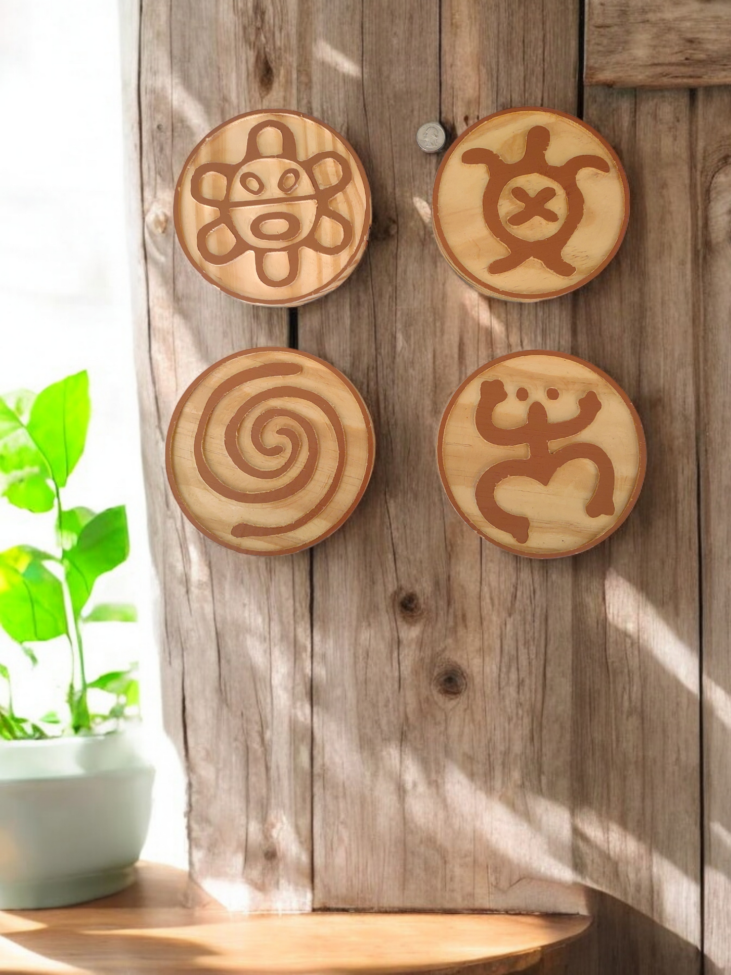 Taino Symbols Round Wall Plaques