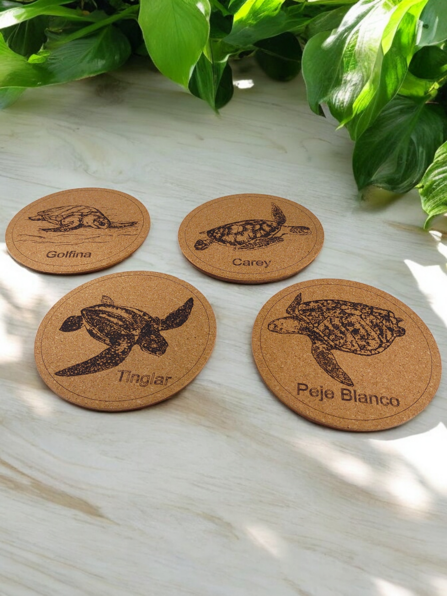 Cork and Wood table coasters